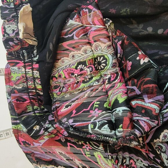 Elan Maxi Dress, Women S, Black Purple & White w/Gold Metallic, Paisley, EUC - Picture 6 of 12